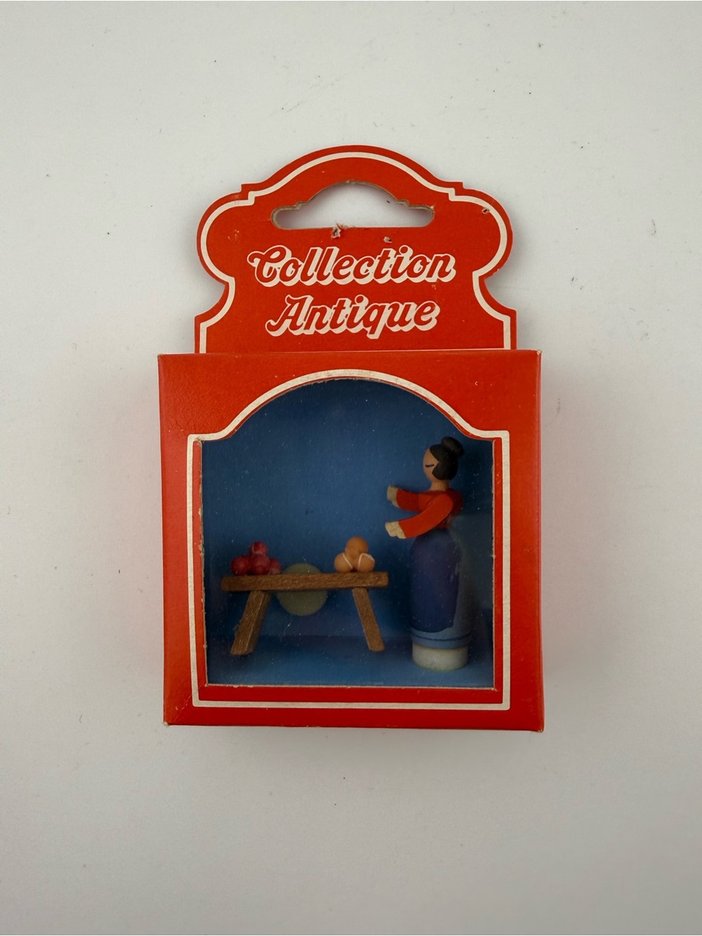 Vintage German Erzgebirge Wooden Miniature Diorama - Kitchen Baking Scene